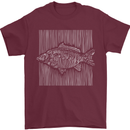 Carp Lines Fishing Fisherman Fish Angling Mens T-Shirt Cotton Gildan Maroon