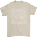 Carp Lines Fishing Fisherman Fish Angling Mens T-Shirt Cotton Gildan Sand