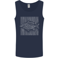 Carp Lines Fishing Fisherman Fish Angling Mens Vest Tank Top Navy Blue