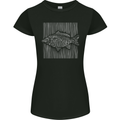 Carp Lines Fishing Fisherman Fish Angling Womens Petite Cut T-Shirt Black