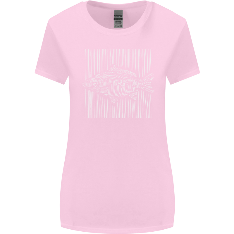 Carp Lines Fishing Fisherman Fish Angling Womens Wider Cut T-Shirt Light Pink