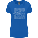 Carp Lines Fishing Fisherman Fish Angling Womens Wider Cut T-Shirt Royal Blue