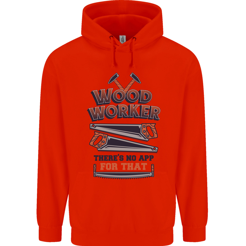 Carpenter Woodworker No App For That Mens 80% Cotton Hoodie Bright Red