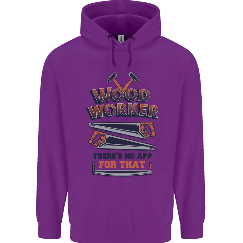 Carpenter Woodworker No App For That Mens 80% Cotton Hoodie Purple