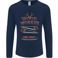 Carpenter Woodworker No App For That Mens Long Sleeve T-Shirt Navy Blue