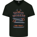 Carpenter Woodworker No App For That Mens V-Neck Cotton T-Shirt Black