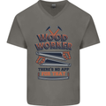 Carpenter Woodworker No App For That Mens V-Neck Cotton T-Shirt Charcoal