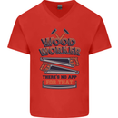 Carpenter Woodworker No App For That Mens V-Neck Cotton T-Shirt Red