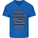 Carpenter Woodworker No App For That Mens V-Neck Cotton T-Shirt Royal Blue
