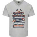 Carpenter Woodworker No App For That Mens V-Neck Cotton T-Shirt Sports Grey