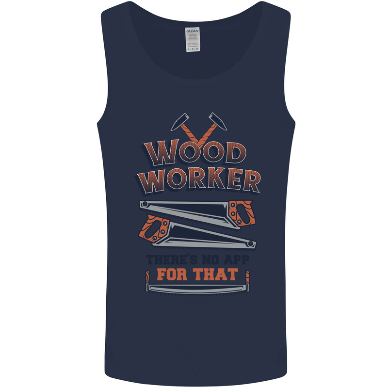 Carpenter Woodworker No App For That Mens Vest Tank Top Navy Blue