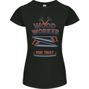Carpenter Woodworker No App For That Womens Petite Cut T-Shirt Black