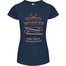 Carpenter Woodworker No App For That Womens Petite Cut T-Shirt Navy Blue