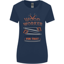 Carpenter Woodworker No App For That Womens Wider Cut T-Shirt Navy Blue
