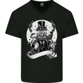 Carrousel Head Weird Man With Guns Mens V-Neck Cotton T-Shirt Black
