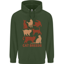 Cat Breeds Childrens Kids Hoodie Forest Green