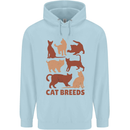 Cat Breeds Childrens Kids Hoodie Light Blue