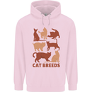 Cat Breeds Childrens Kids Hoodie Light Pink