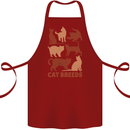 Cat Breeds Cotton Apron 100% Organic Maroon