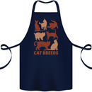 Cat Breeds Cotton Apron 100% Organic Navy Blue
