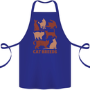Cat Breeds Cotton Apron 100% Organic Royal Blue