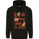 Cat Breeds Mens 80% Cotton Hoodie Black