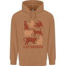 Cat Breeds Mens 80% Cotton Hoodie Caramel Latte