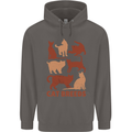 Cat Breeds Mens 80% Cotton Hoodie Charcoal