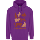 Cat Breeds Mens 80% Cotton Hoodie Purple