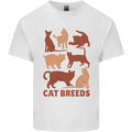 Cat Breeds Mens Cotton T-Shirt Tee Top White