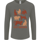 Cat Breeds Mens Long Sleeve T-Shirt Charcoal