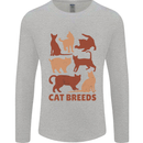 Cat Breeds Mens Long Sleeve T-Shirt Sports Grey