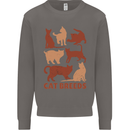 Cat Breeds Mens Sweatshirt Jumper Charcoal