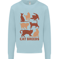 Cat Breeds Mens Sweatshirt Jumper Light Blue