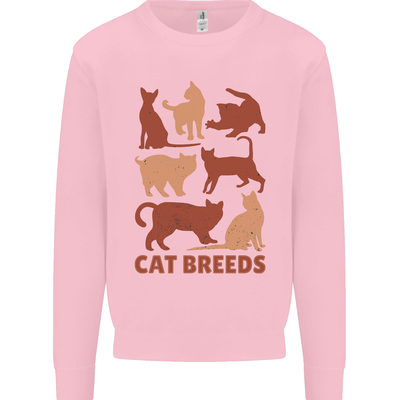 Cat Breeds Mens Sweatshirt Jumper Light Pink
