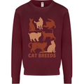 Cat Breeds Mens Sweatshirt Jumper Maroon
