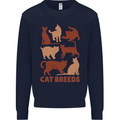 Cat Breeds Mens Sweatshirt Jumper Navy Blue