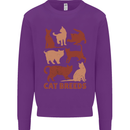 Cat Breeds Mens Sweatshirt Jumper Purple