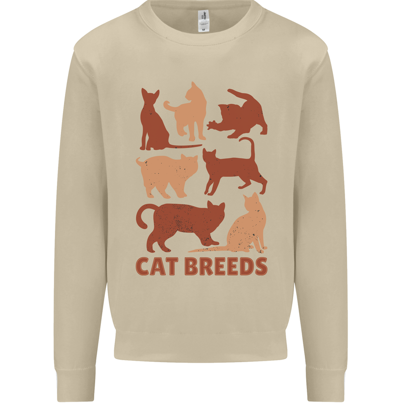 Cat Breeds Mens Sweatshirt Jumper Sand