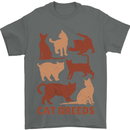 Cat Breeds Mens T-Shirt Cotton Gildan Charcoal