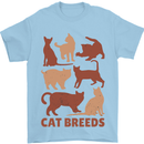 Cat Breeds Mens T-Shirt Cotton Gildan Light Blue