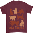 Cat Breeds Mens T-Shirt Cotton Gildan Maroon