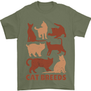 Cat Breeds Mens T-Shirt Cotton Gildan Military Green