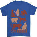 Cat Breeds Mens T-Shirt Cotton Gildan Royal Blue