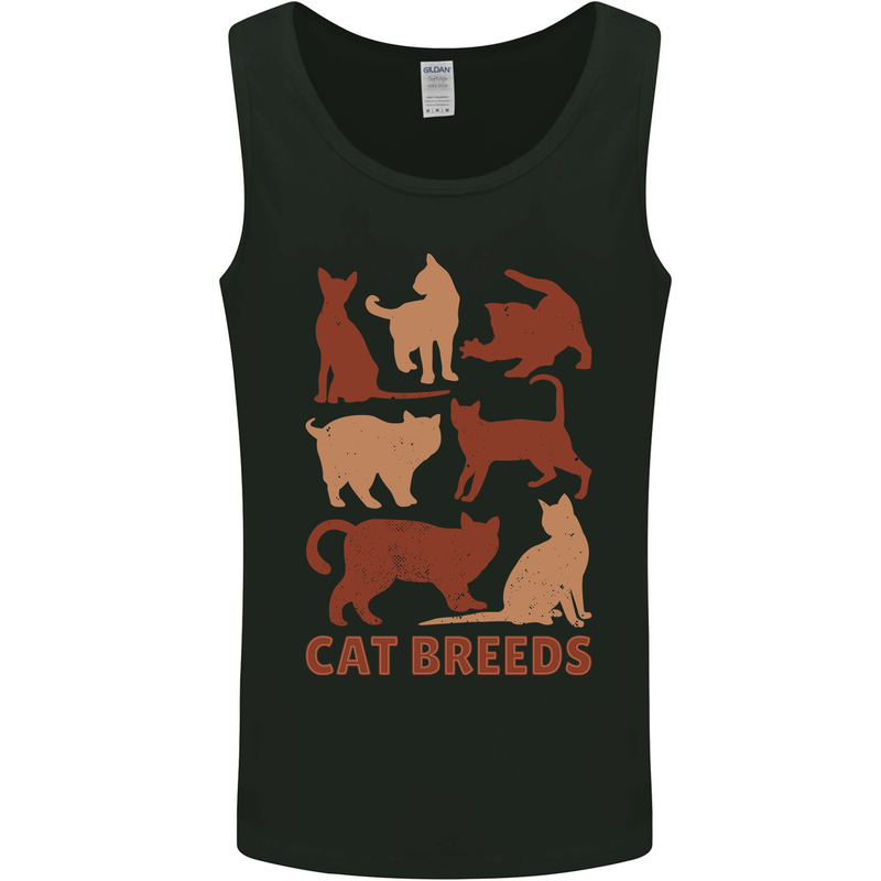 Cat Breeds Mens Vest Tank Top Black