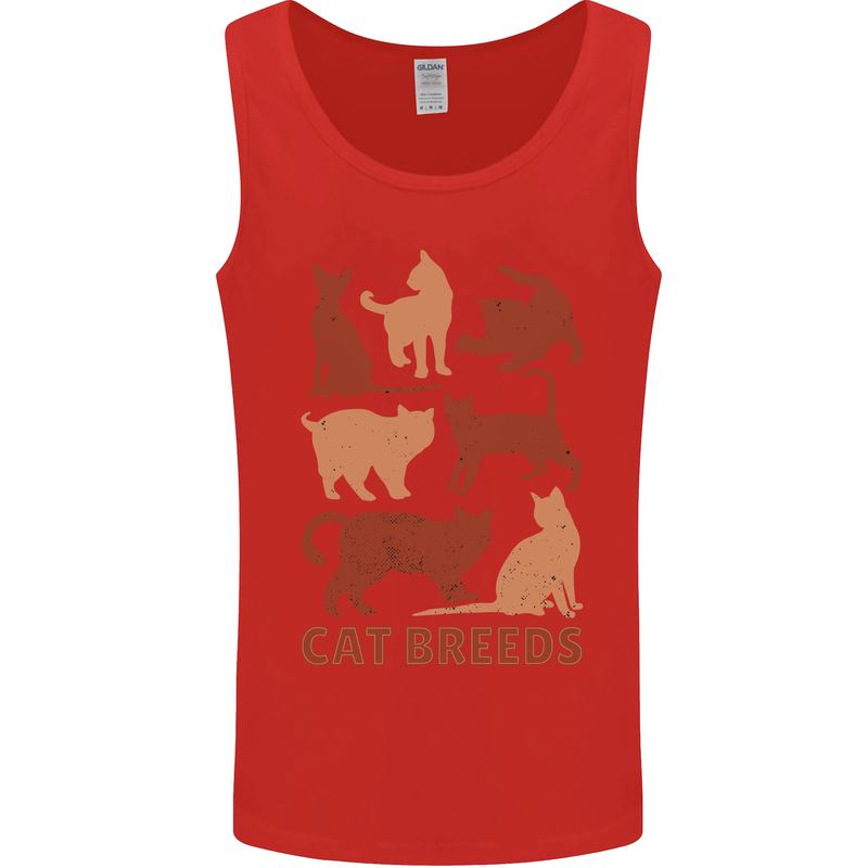 Cat Breeds Mens Vest Tank Top Red