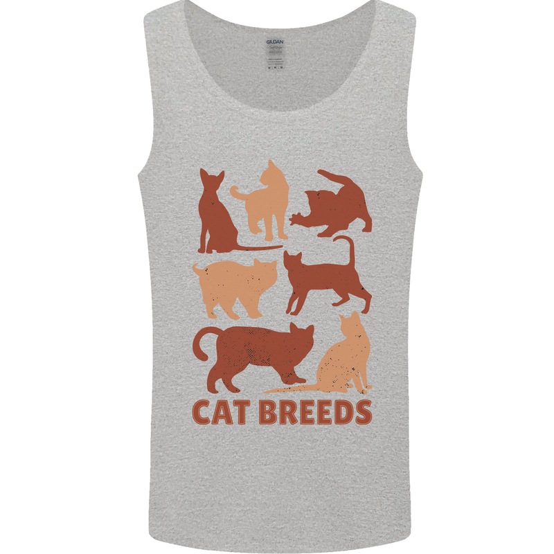 Cat Breeds Mens Vest Tank Top Sports Grey