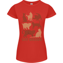 Cat Breeds Womens Petite Cut T-Shirt Red