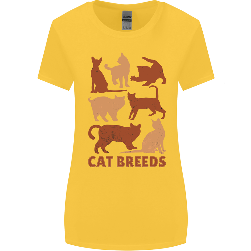 Cat Breeds Womens Wider Cut T-Shirt Yellow