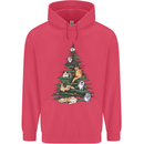 Cat Christmas Tree Childrens Kids Hoodie Heliconia